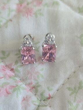 Pink Crystal Drop Earrings - Women Jewelry